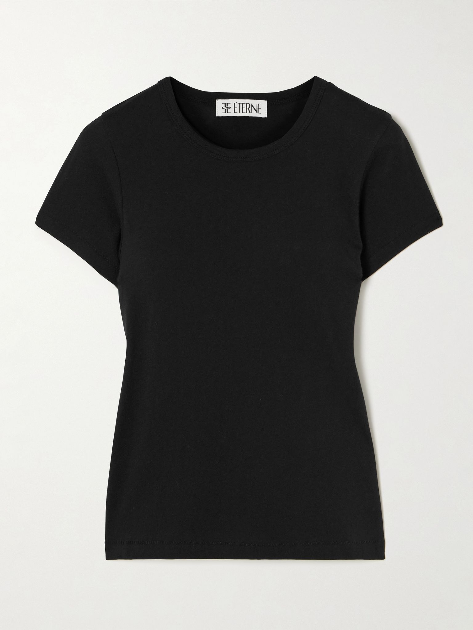 Short Sleeve Baby Tee cotton and modal-blend jersey T-shirt Black - 1