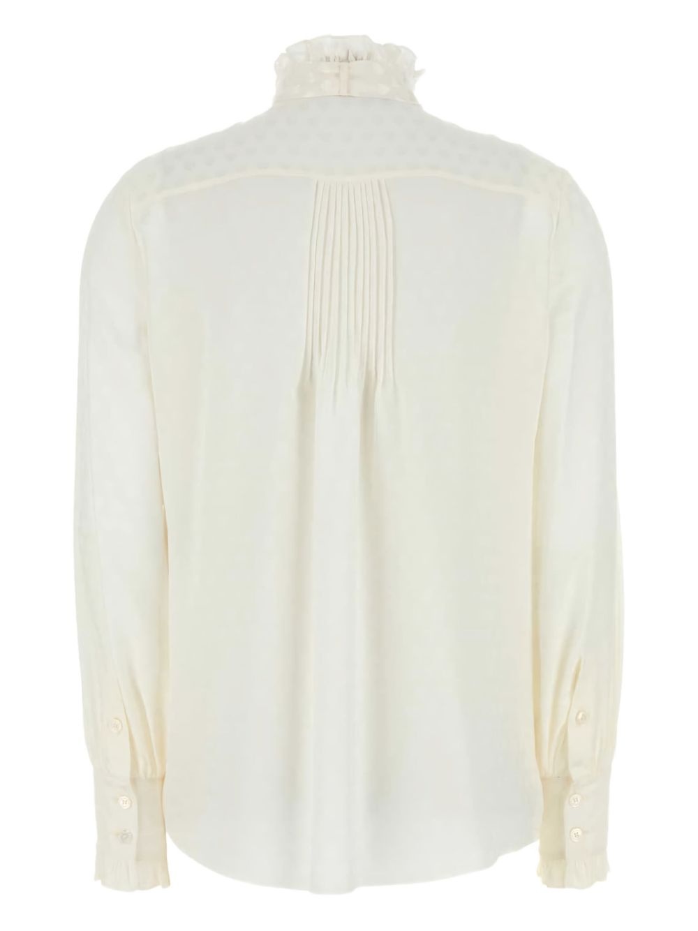 ruffled-neck silk shirt - 2