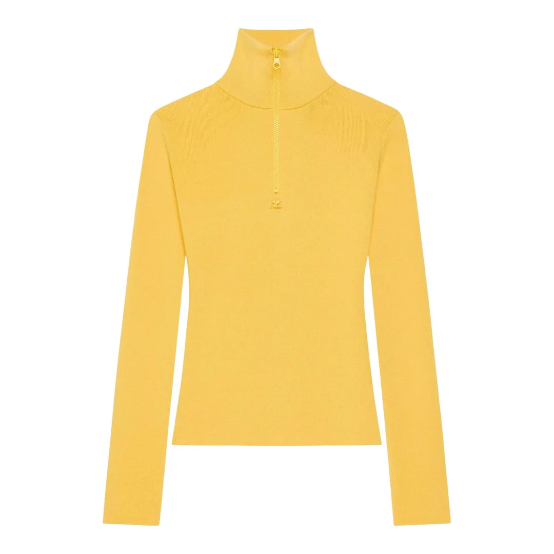 Zipped Mockneck Sweater - 1