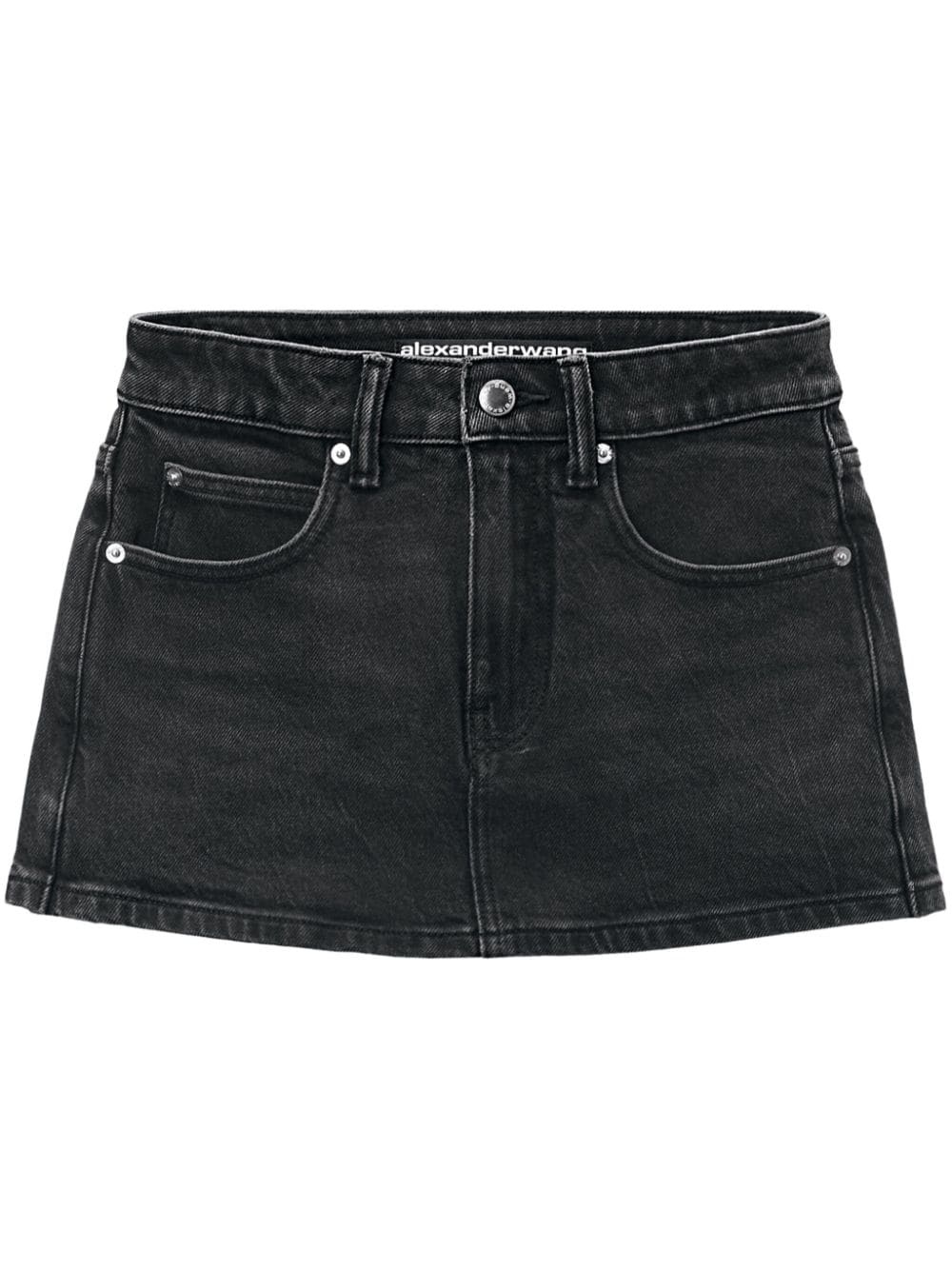 mid-rise denim skort - 1