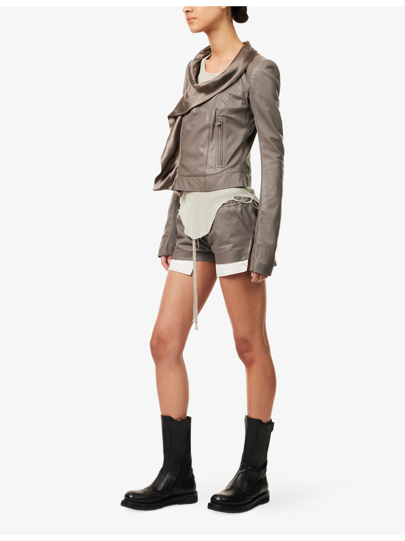 Rick Owens Scarf Leather Biker Jacket outlook