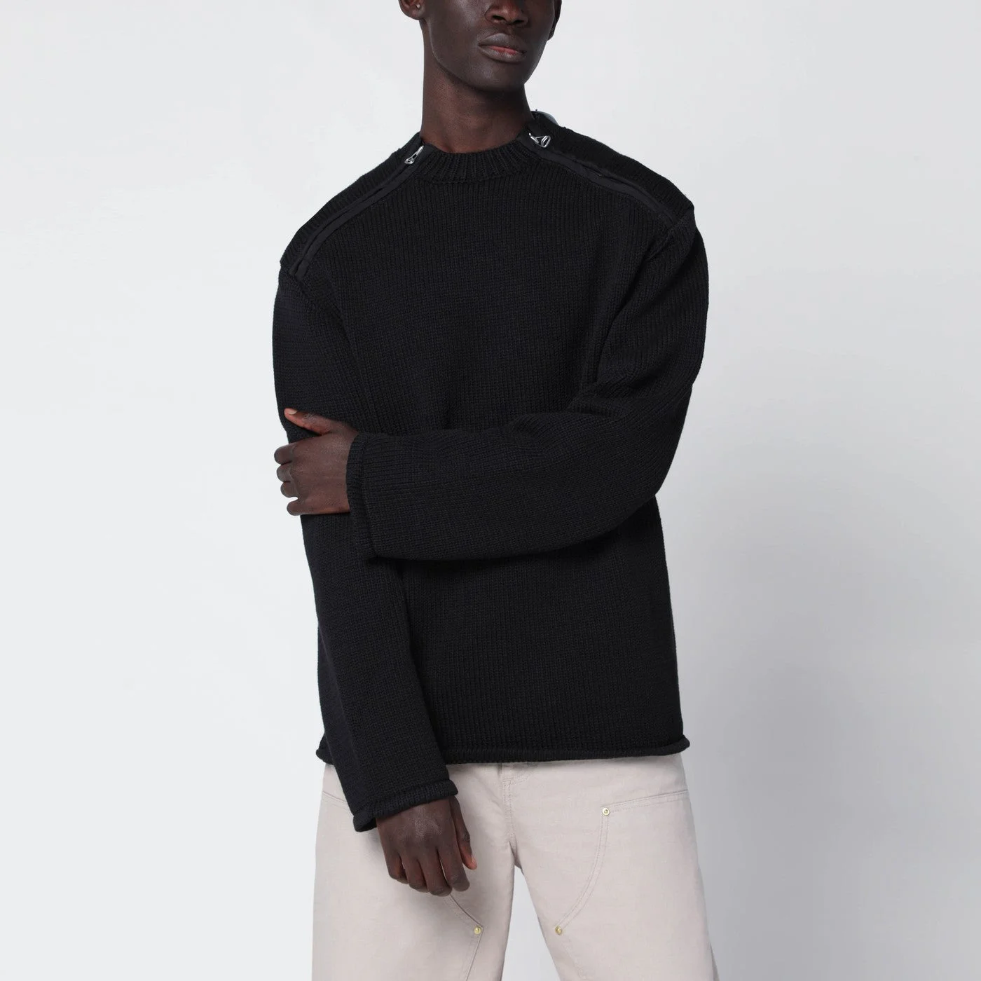 Black cotton sweater - 1