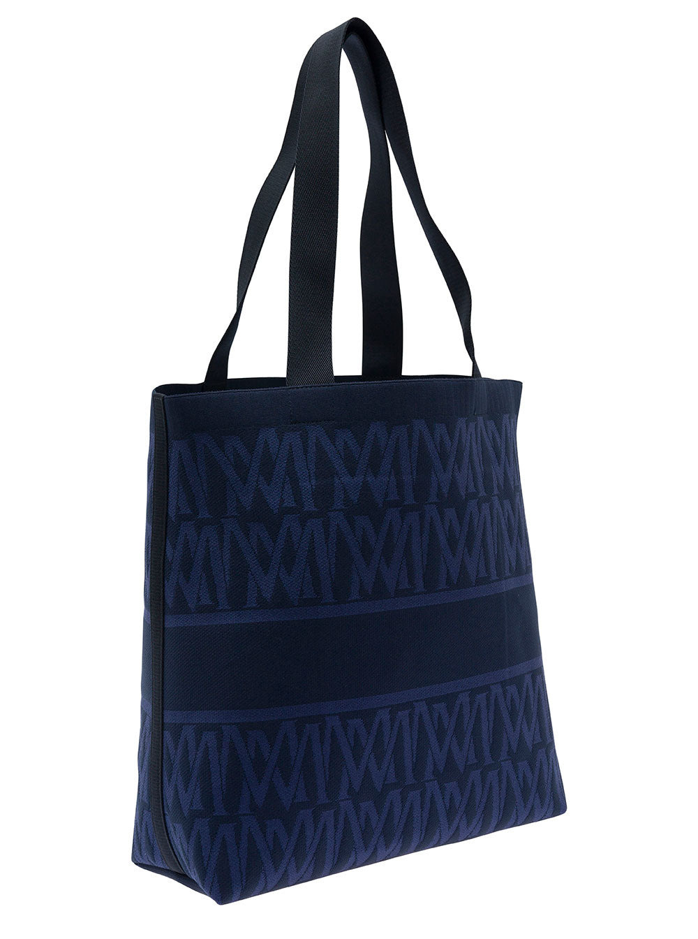 Moncler Men Blue Tote Bag With All-Over Monogram In Nylon Blend Knit Man - 3