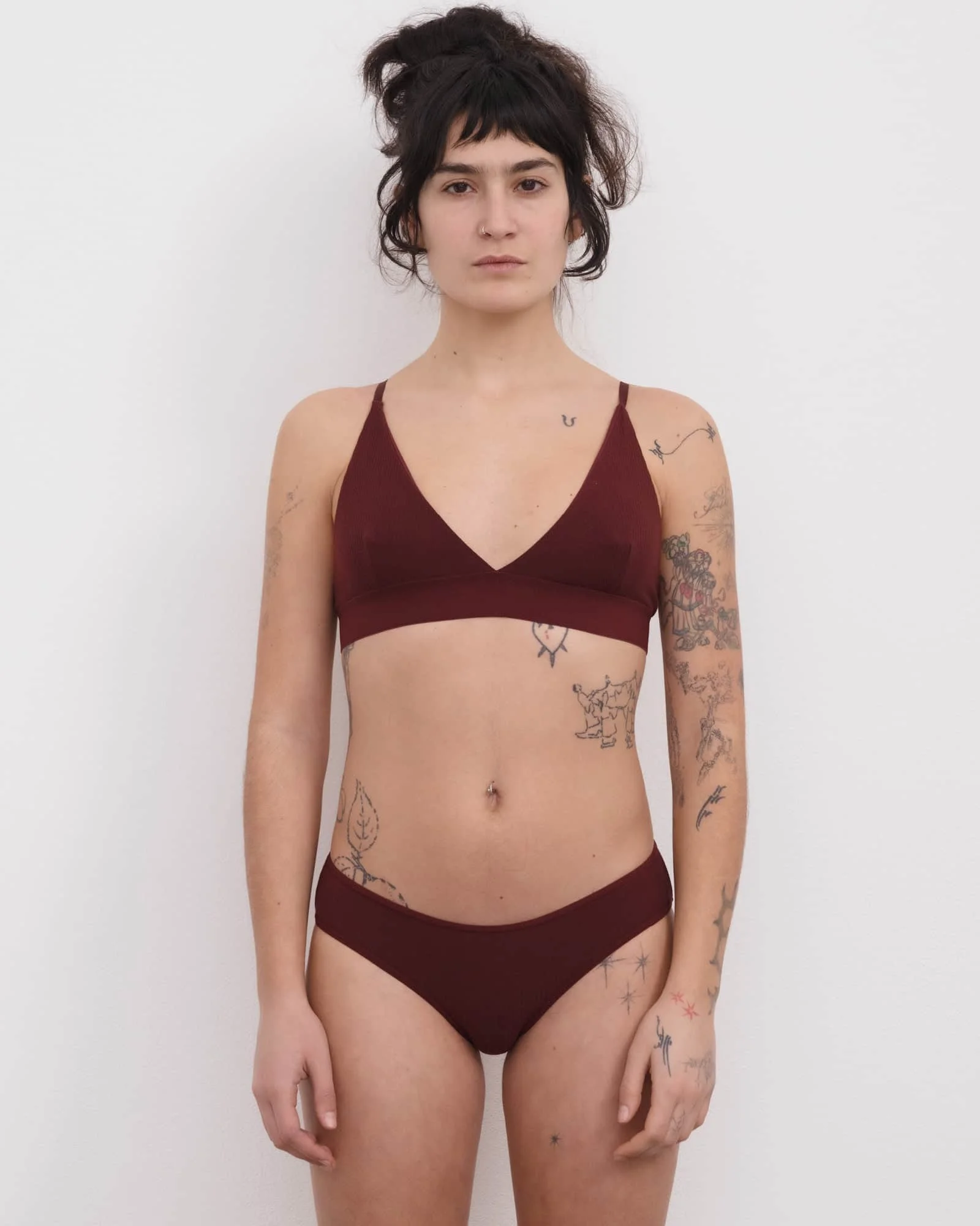 Triangle Bra - Fine Organic Cotton Rib - 1
