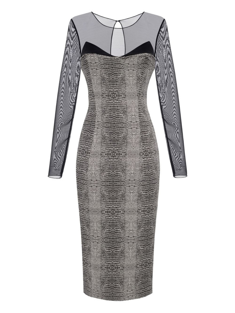 python-print mesh-insert midi dress 1