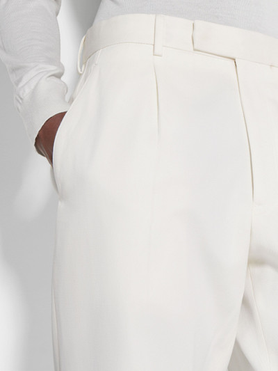 ZEGNA WHITE COTTON AND WOOL PANTS outlook