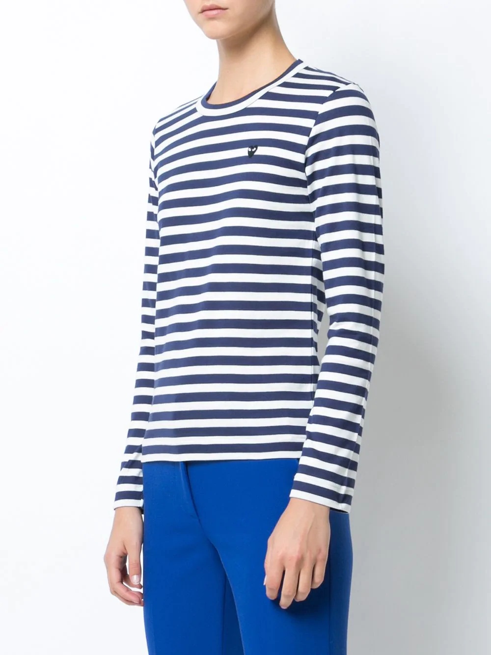 striped heart patch T-shirt - 3