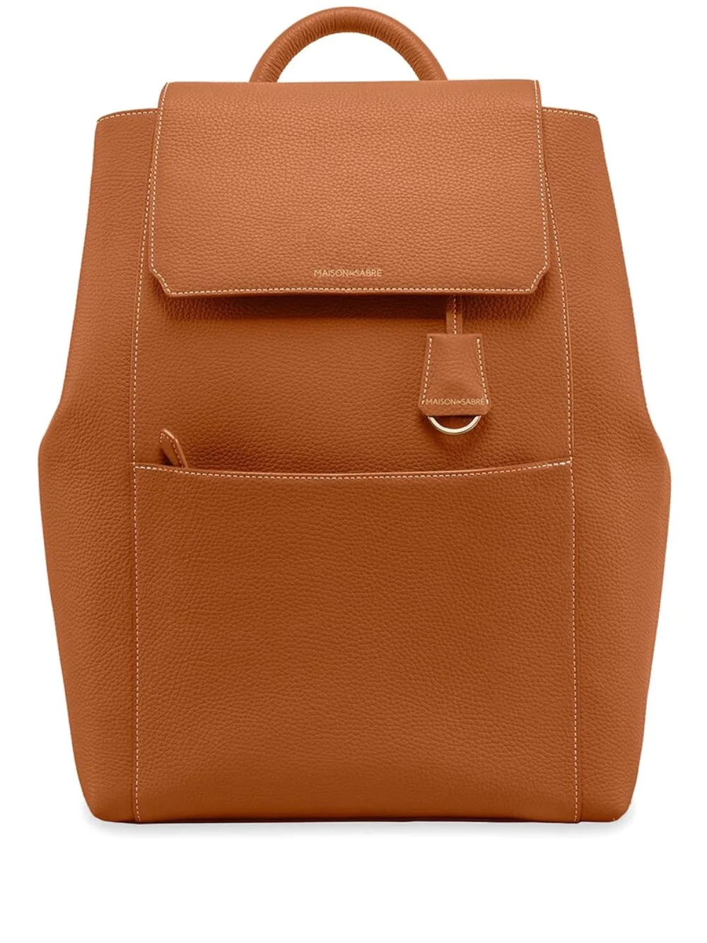 flap leather soft backpack - 1