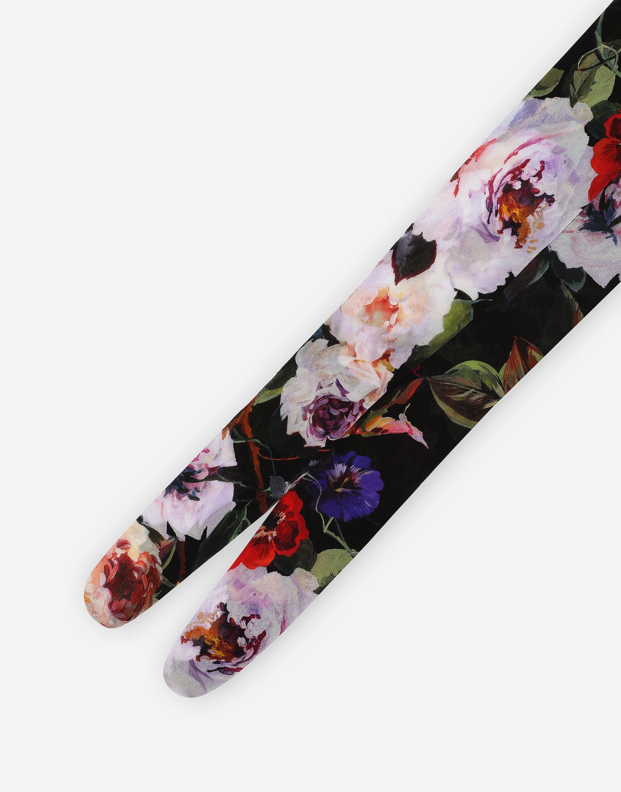 Tulle tights with rose garden print - 2