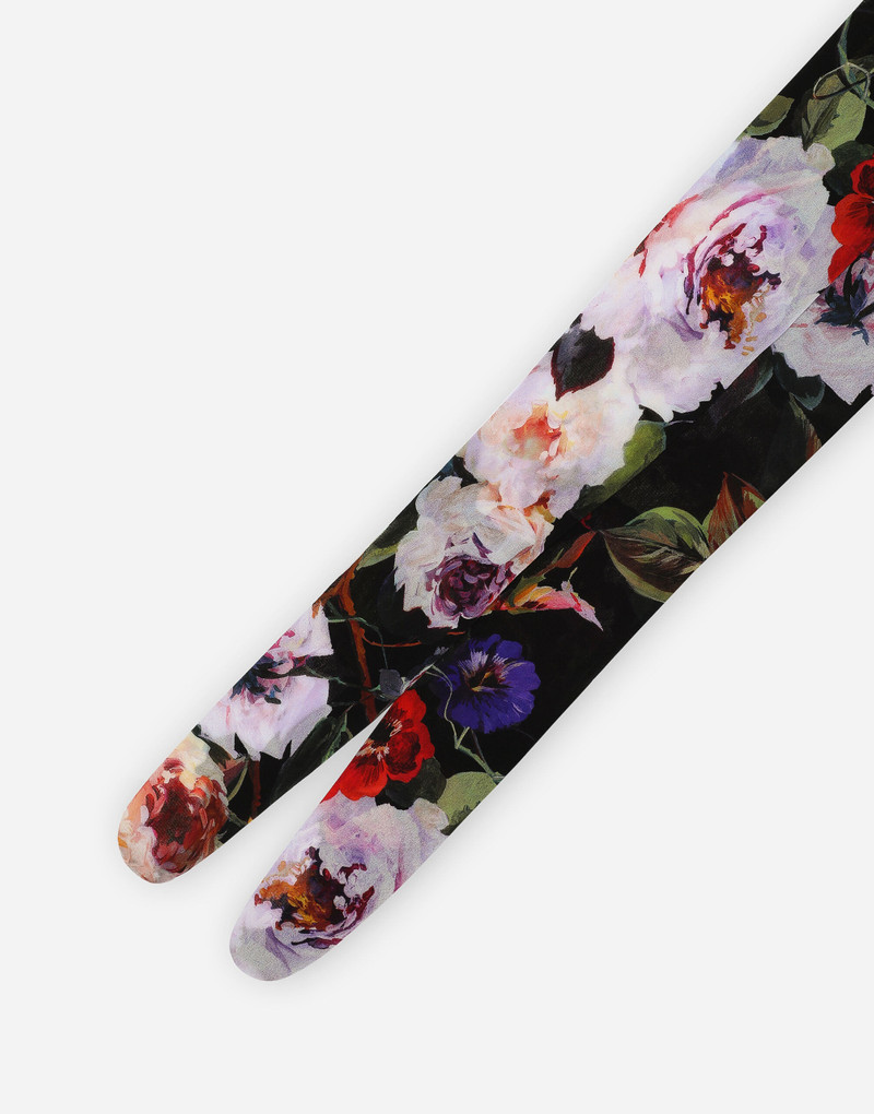 Dolce & Gabbana Tulle tights with rose garden print outlook