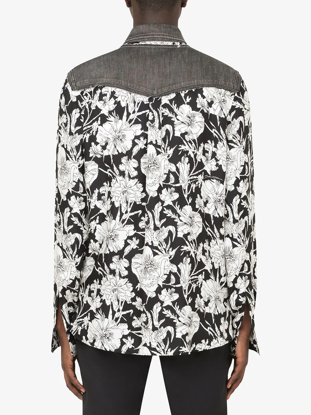 floral-print panelled shirt - 4