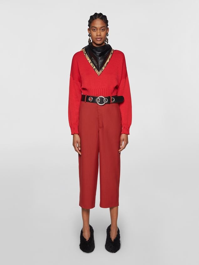 TROPICAL WOOL CROPPED MASCULINE TROUSERS - 2