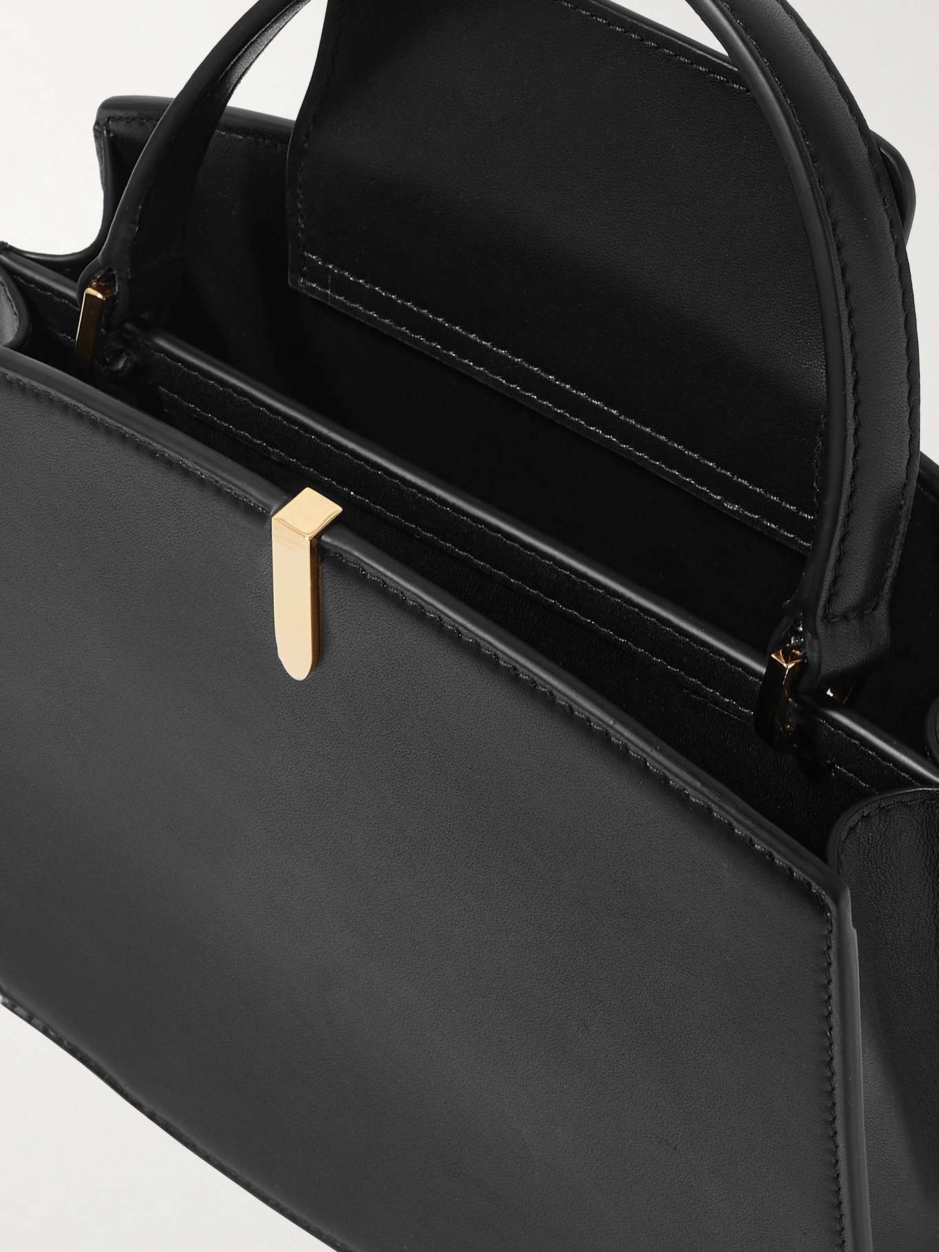 Florence mini embellished leather tote Black - 5