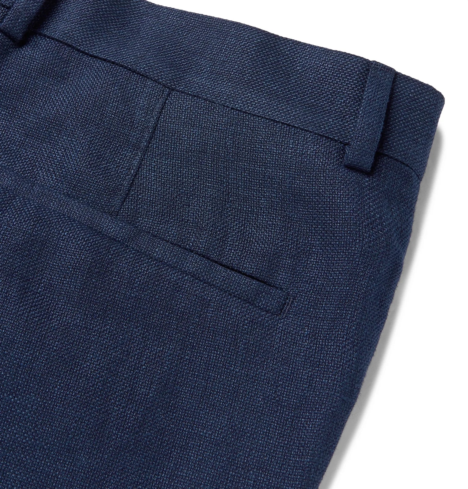 Slim-Fit Tapered Pleated Linen, Wool and Silk-Blend Hopsack Suit Trousers - 5