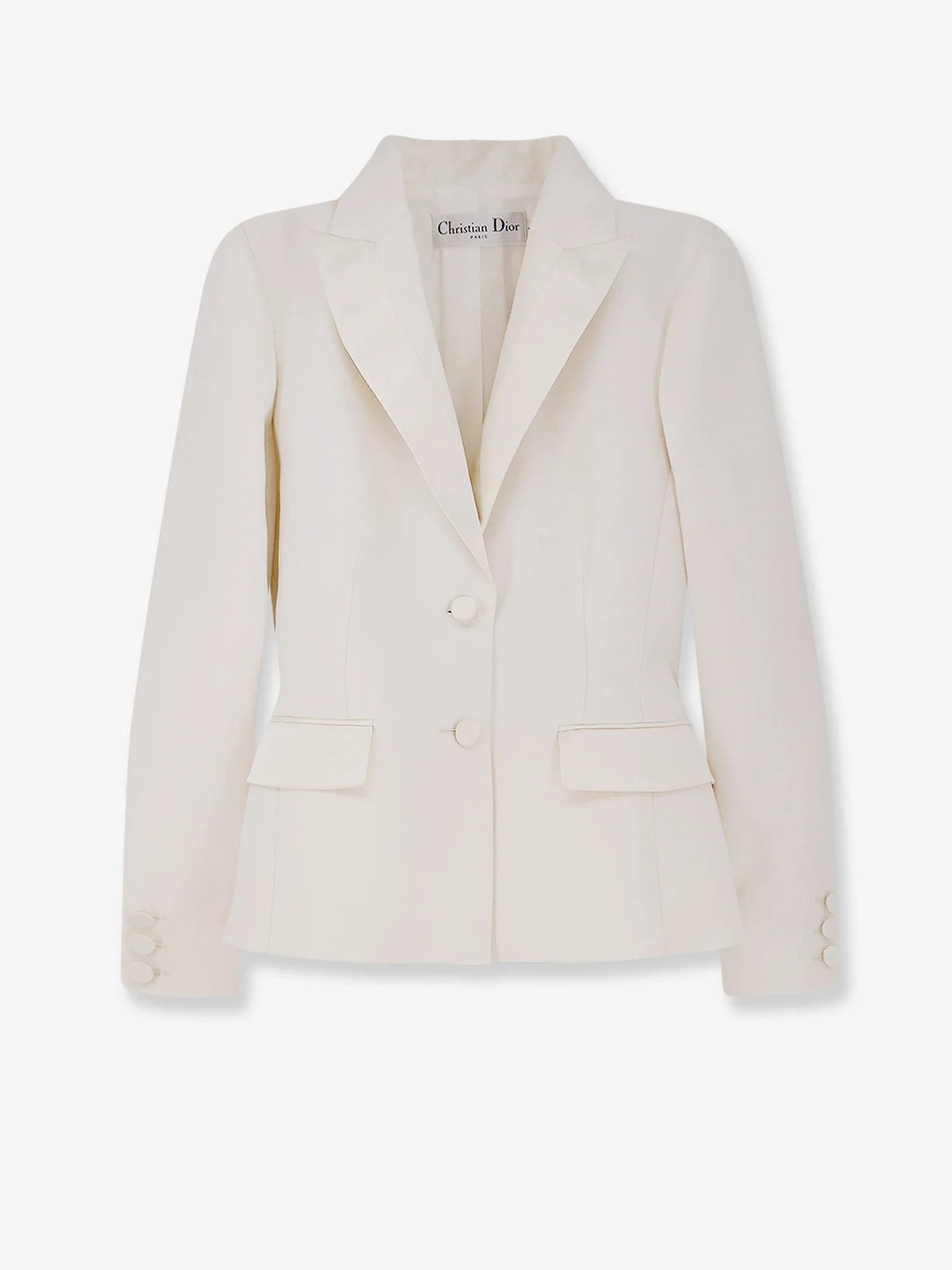 Dior Wool and Silk Blend Jacket White Women - 1
