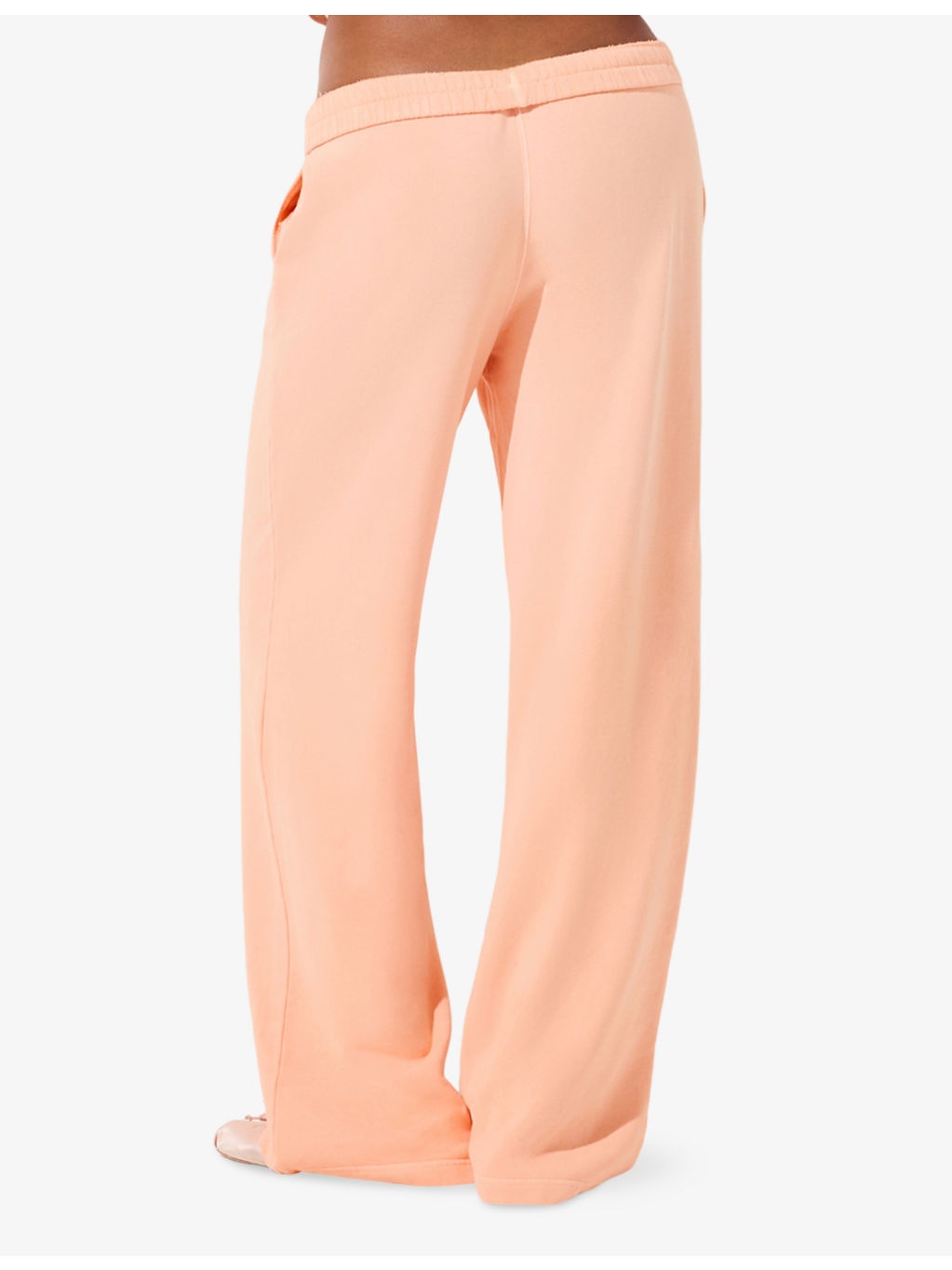 French Terry Straight-Leg Low-Rise Cotton Jogging Bottoms - 4