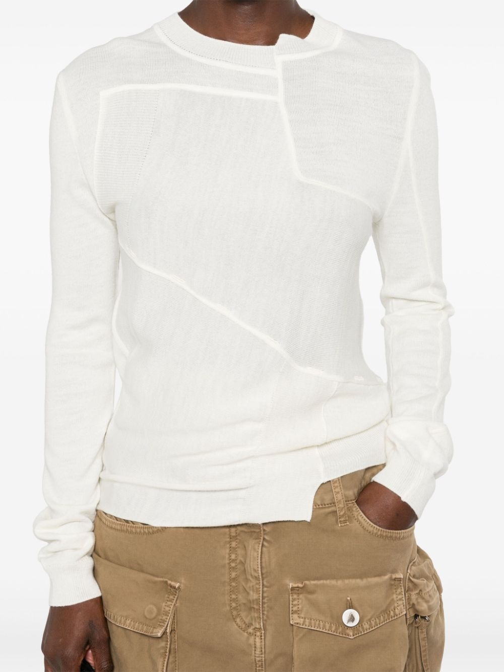 asymmetric virgin wool blend jumper - 5