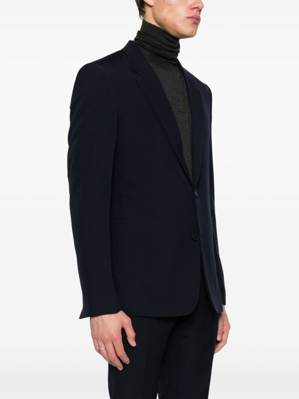 wool single-breasted blazer - 3