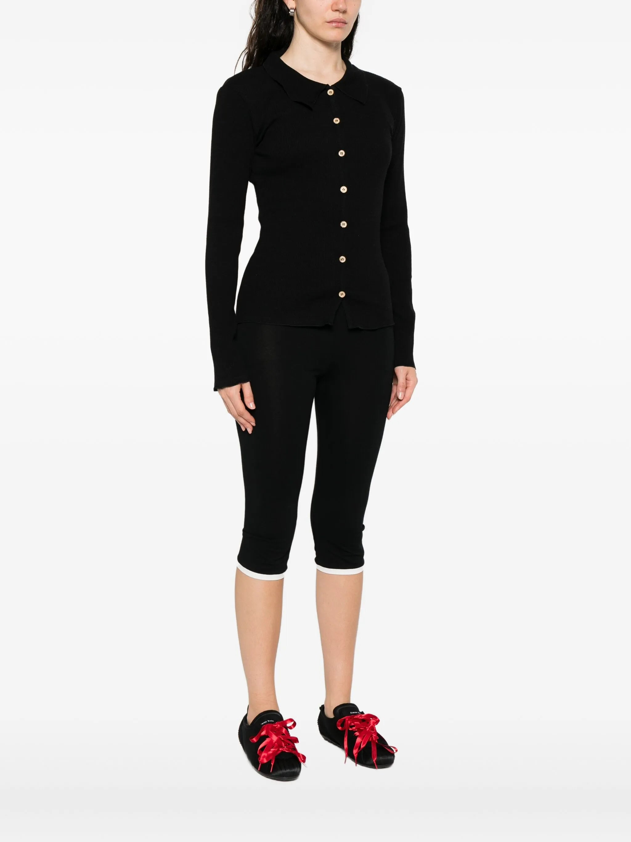 Baserange Button-front Ribbed Cardigan - 2