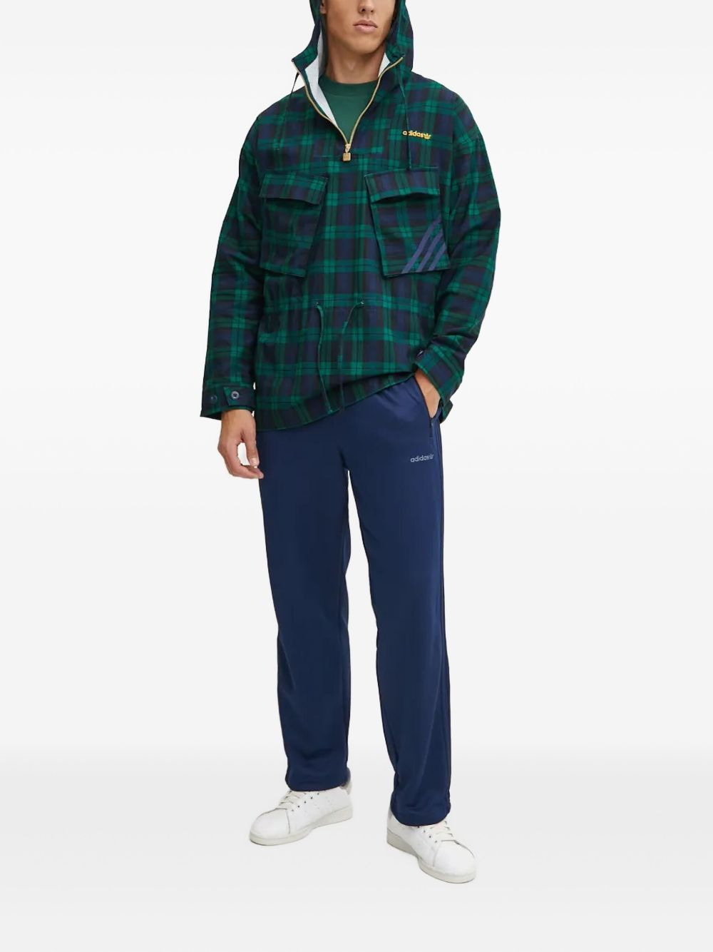plaidpattern hooded jacket - 2