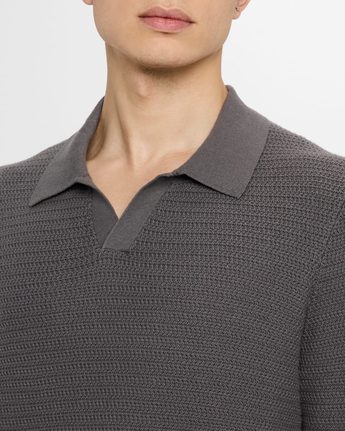 Men's Craftsman Rib Sweater with Johnny Collar - 5
