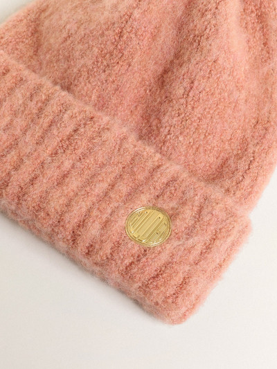 Golden Goose Pale pink wool beanie with pompom outlook