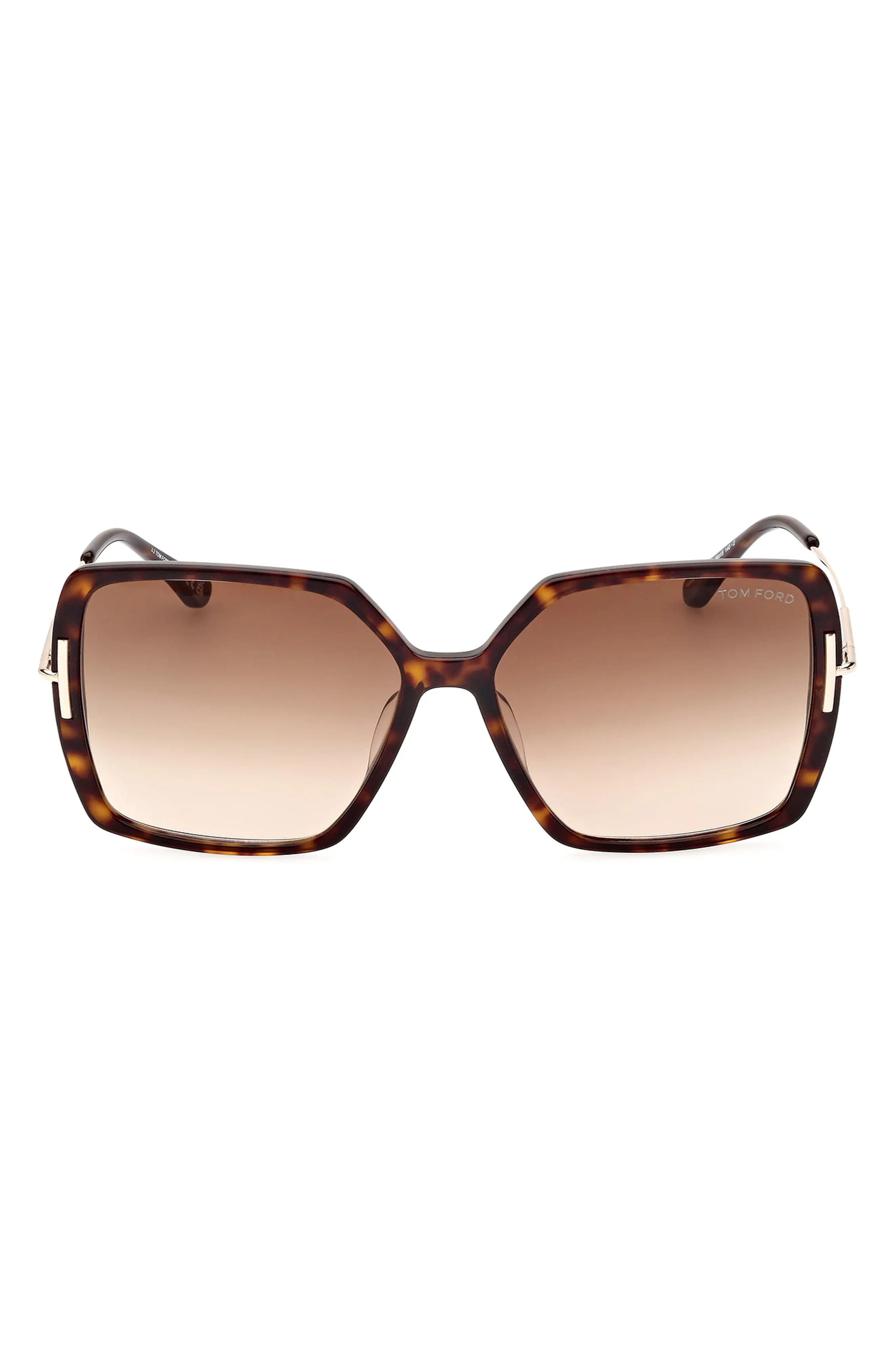 Joanna 59mm Gradient Butterfly Sunglasses in Shiny Havana Rose Gold /Brown - 1