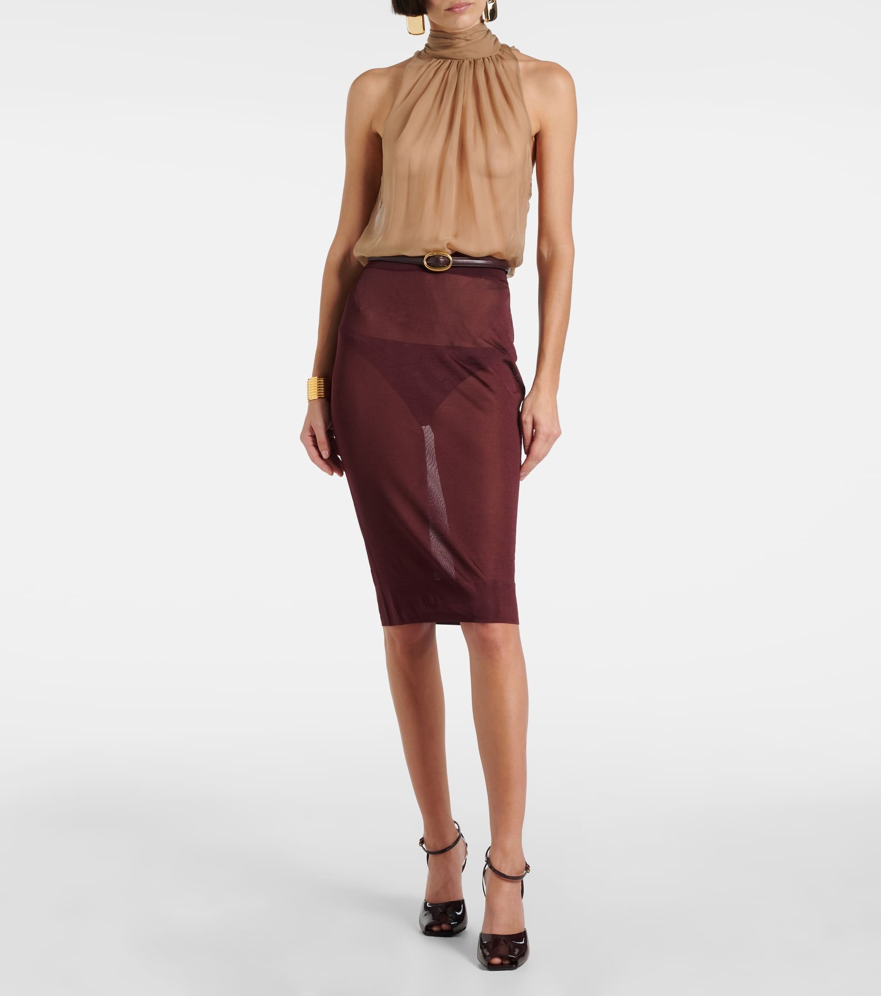 Draped silk muslin blouse - 2