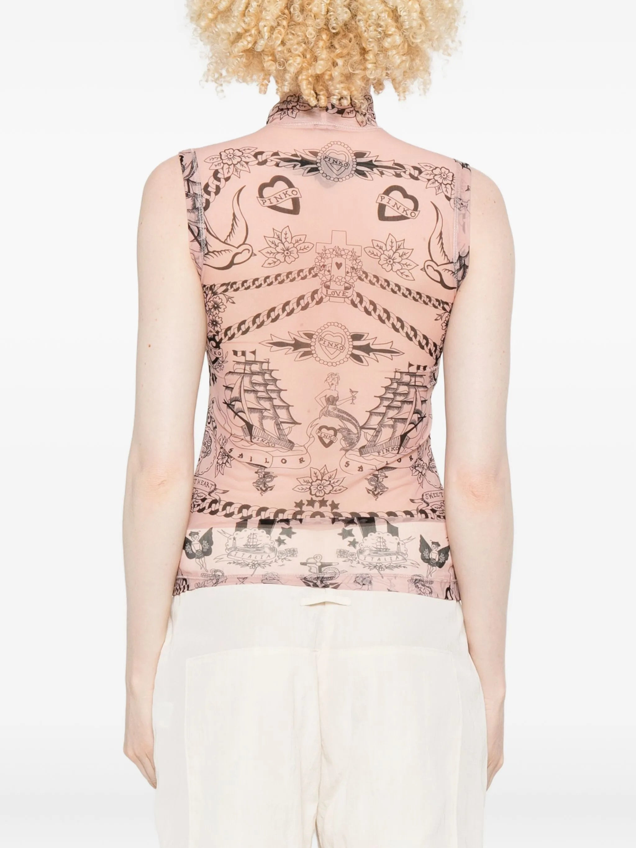 Pinko Printed High-neck Top - 3