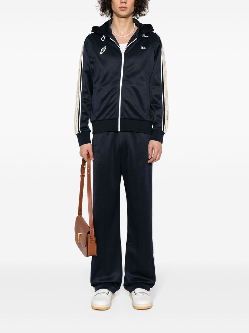 WALES BONNER logo-embroidered zip-up hoodie outlook