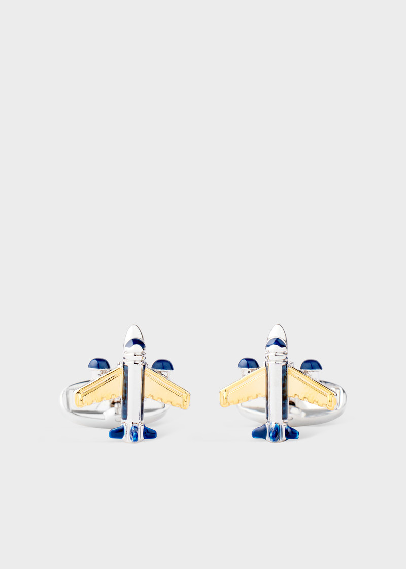 Gold and Silver 'Aeroplane' Cufflinks 1