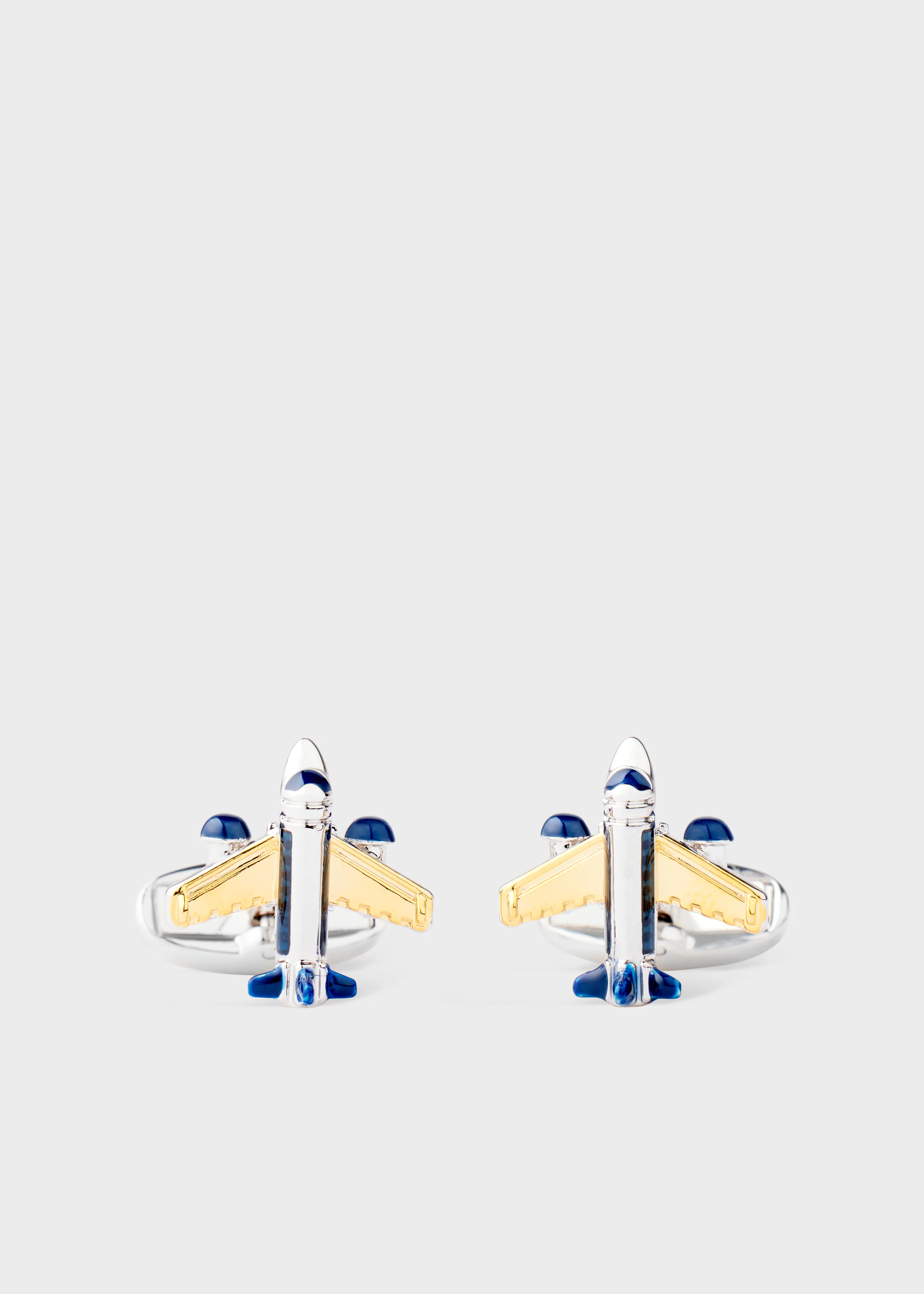 Gold and Silver 'Aeroplane' Cufflinks - 1
