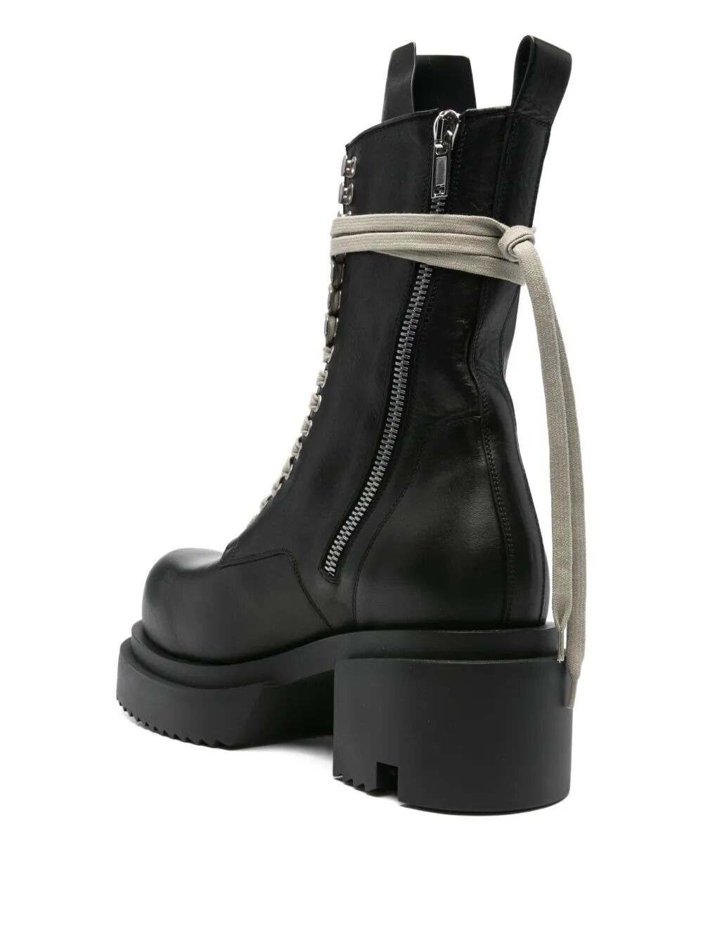 Rick Owens Men "Laceup Bogun" Leather Boots - 2