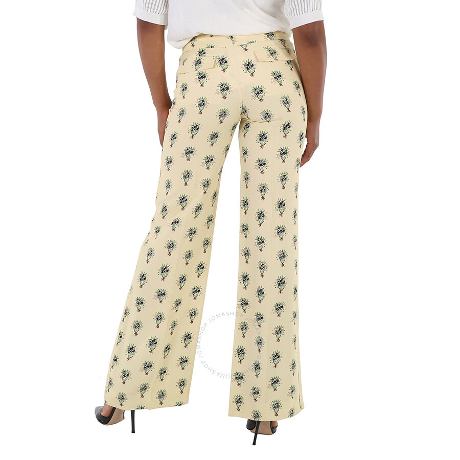 Chloe Ladies Soft Powder Crepe Floral Pants - 6