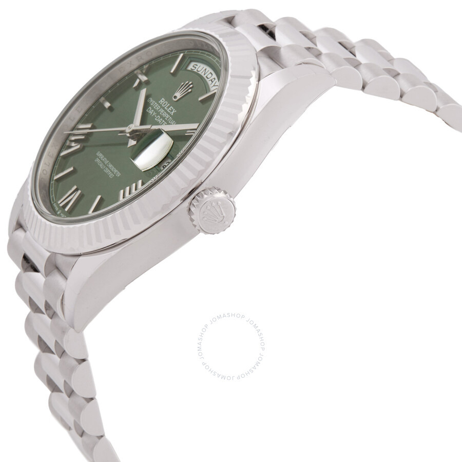 Rolex Day-Date 40 Olive Green Dial Automatic Men's Platinum President Watch M228236-0008 - 2