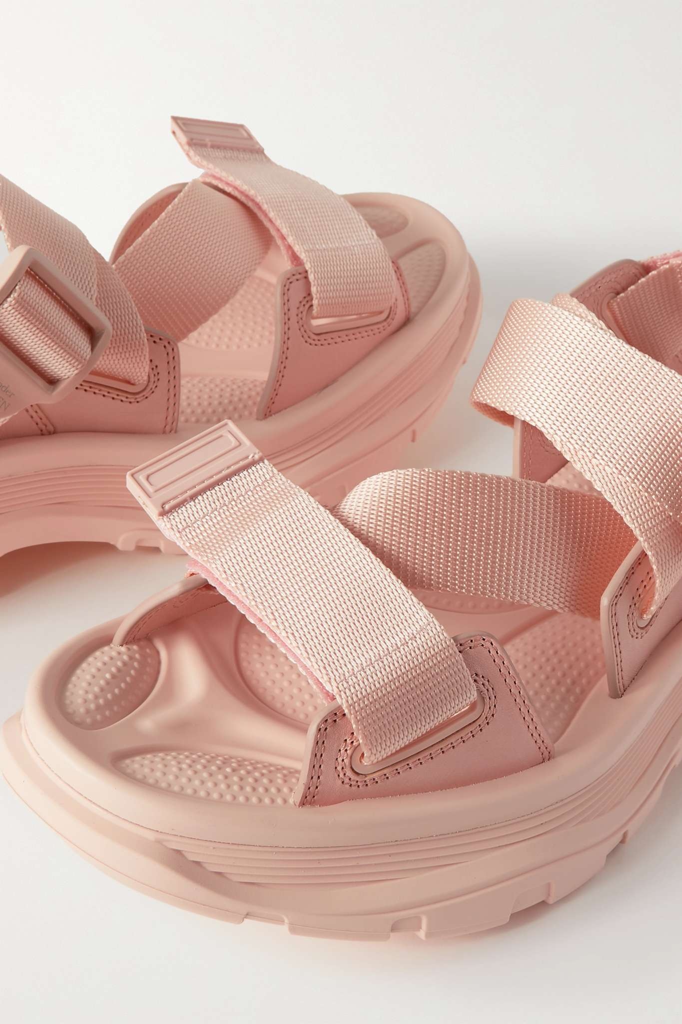 Buckled grosgrain and leather exaggerated-sole sandals - 4