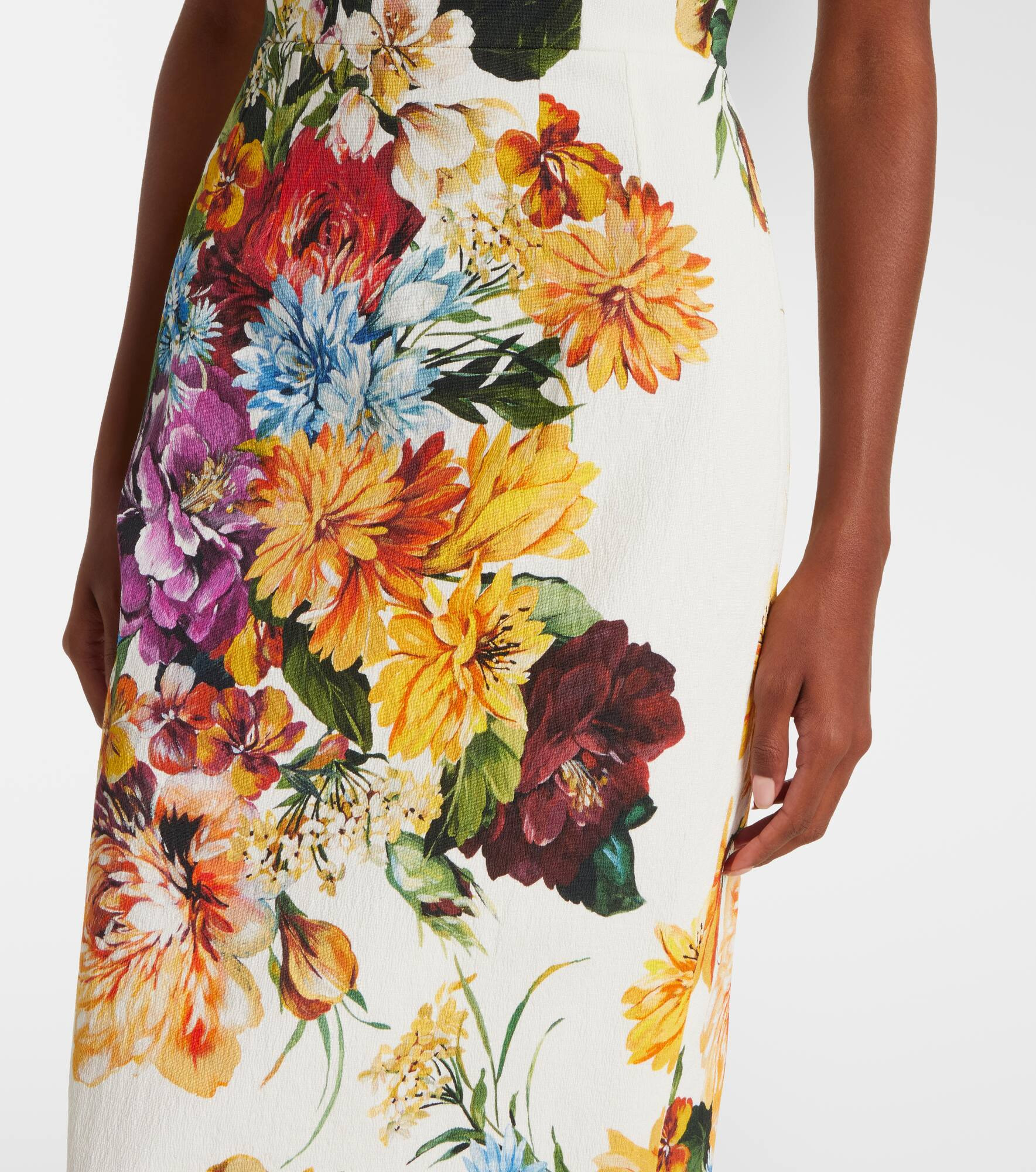 Floral cretonne midi dress - 5