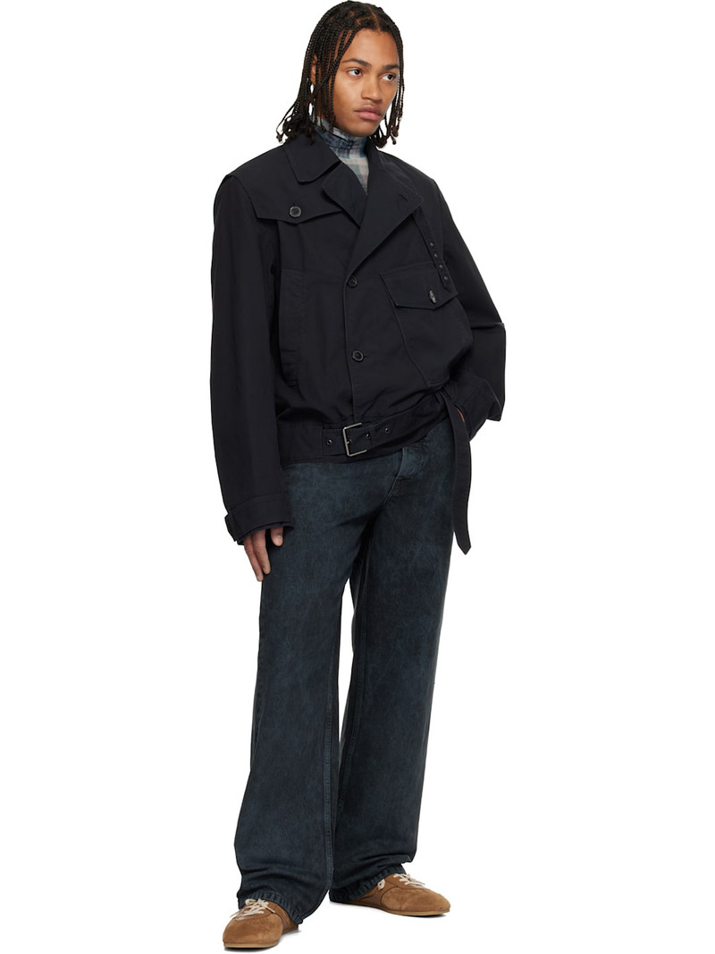 Dries Van Noten Navy Loose-Fit Jeans outlook