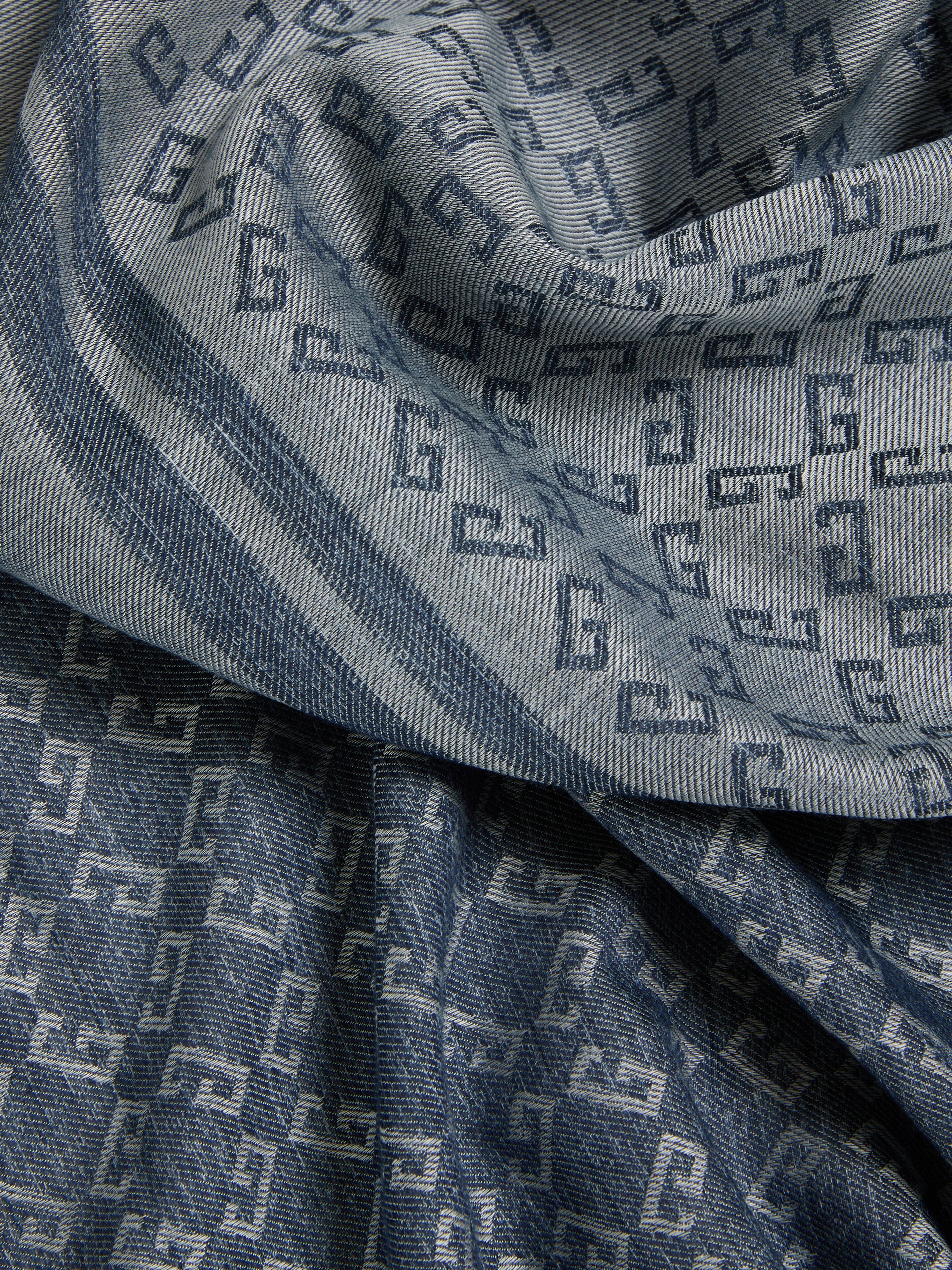 MONOGRAM 72 SHAWL IN COTTON BLEND WITH DENIM EFFECT - 2