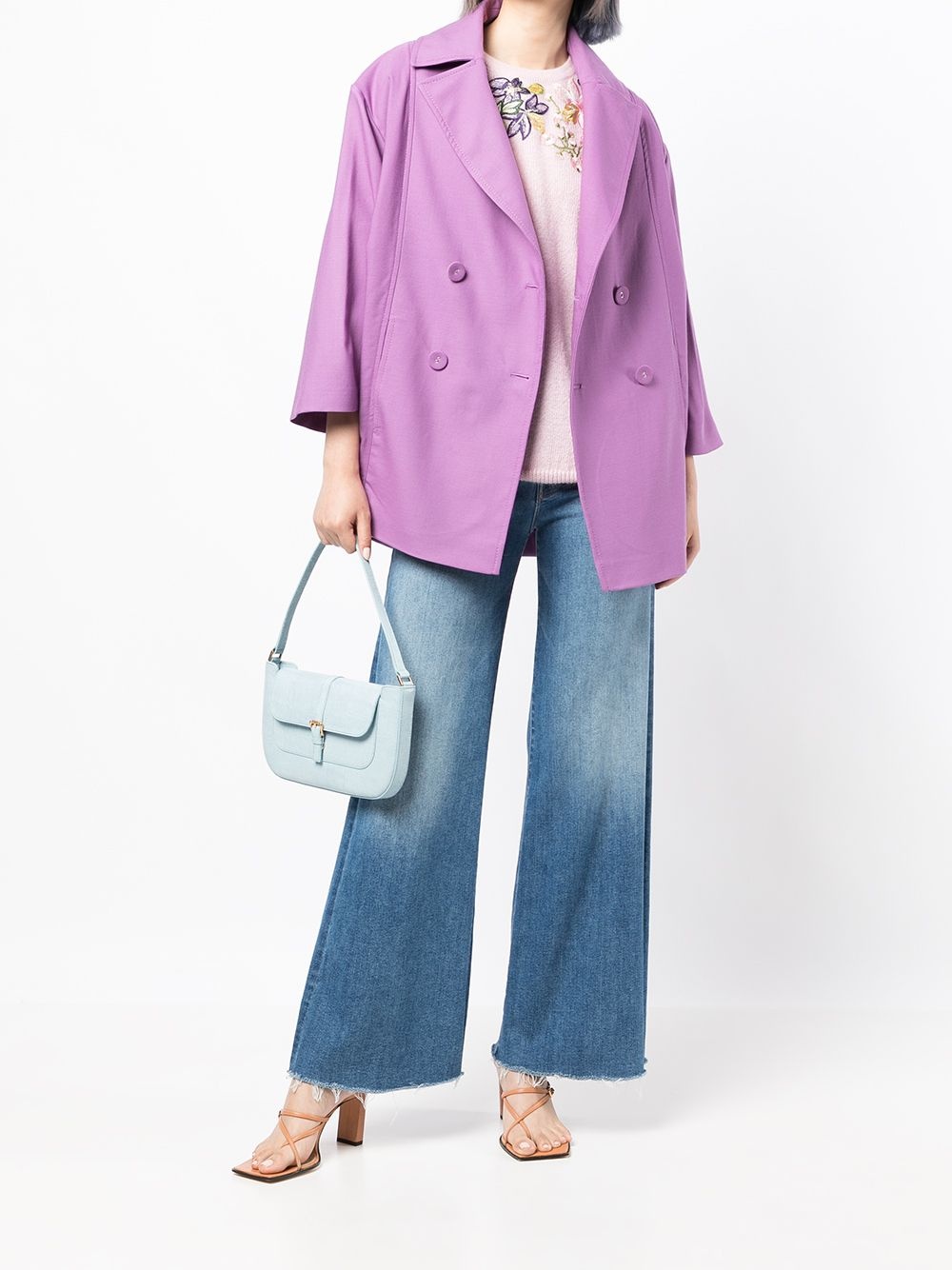 double-breasted fitted blazer - 2
