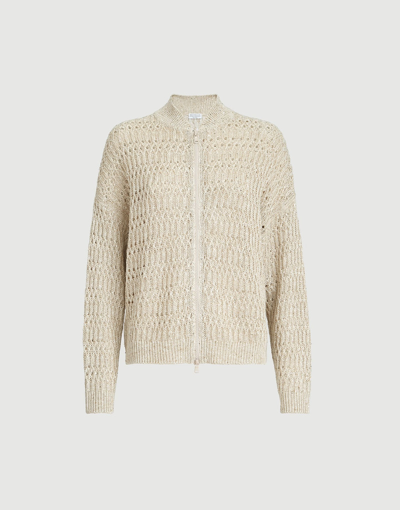 Linen dazzling braids cardigan 1