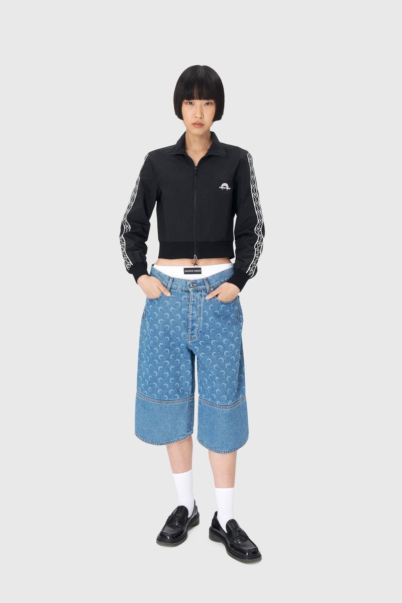 Marine Serre Moon Laser Denim Bermudas outlook