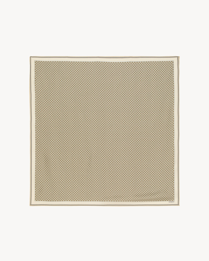 MEDALLION SQUARE SCARF IN SILK TWILL 1