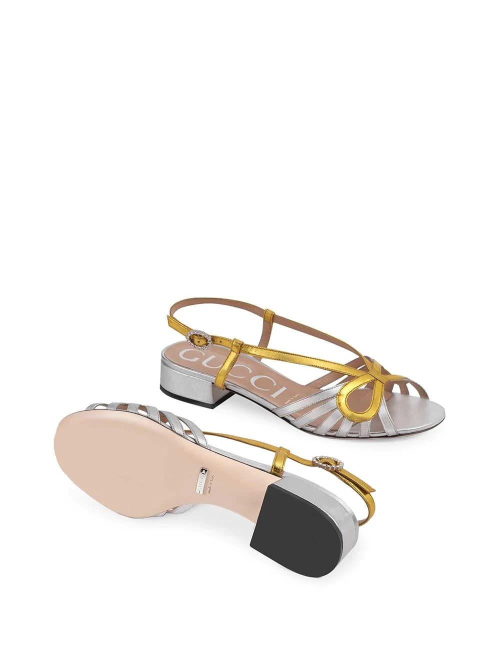 Metallic leather sandal - 3