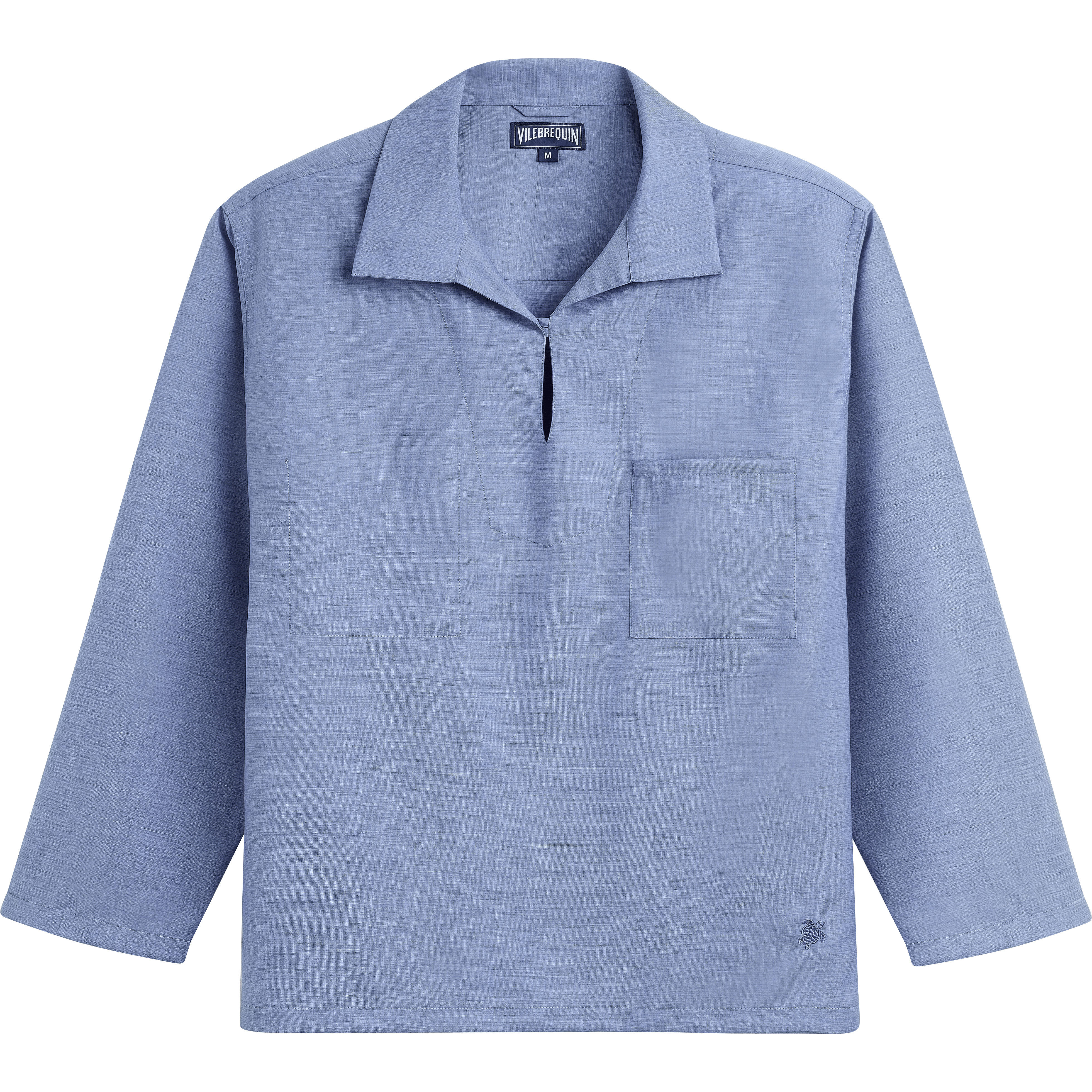 Men Wool Collared Pullover Shirt Solid - 1