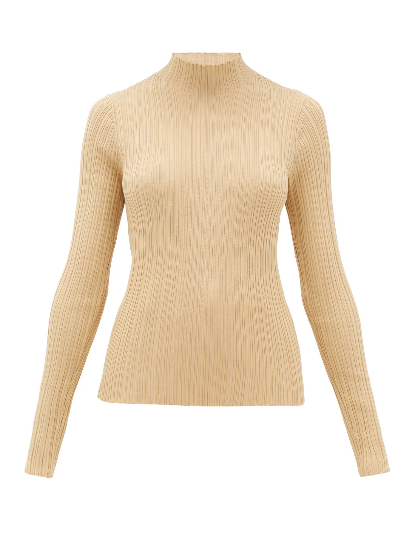 Katina high-neck ribbed cotton-blend sweater - 1