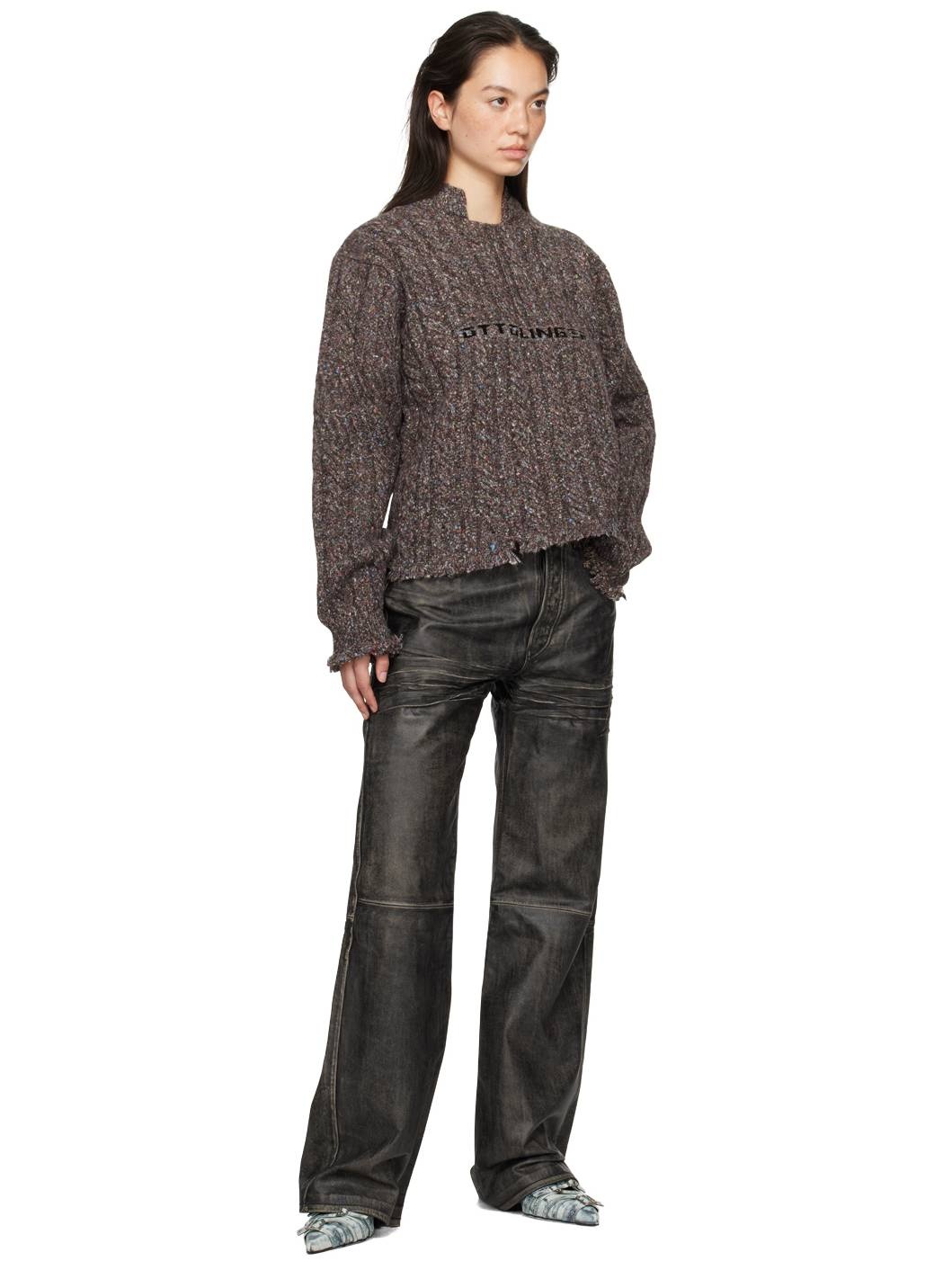 Brown Knit Chunky Sweater - 4