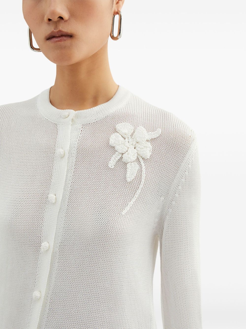 embroidered cardigan - 4