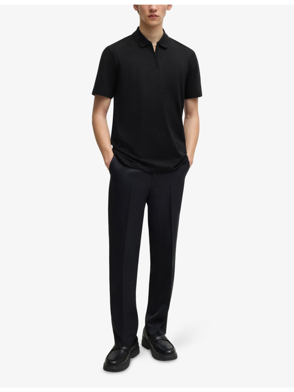 Zip-Up Stretch-Jersey Polo Shirt - 2