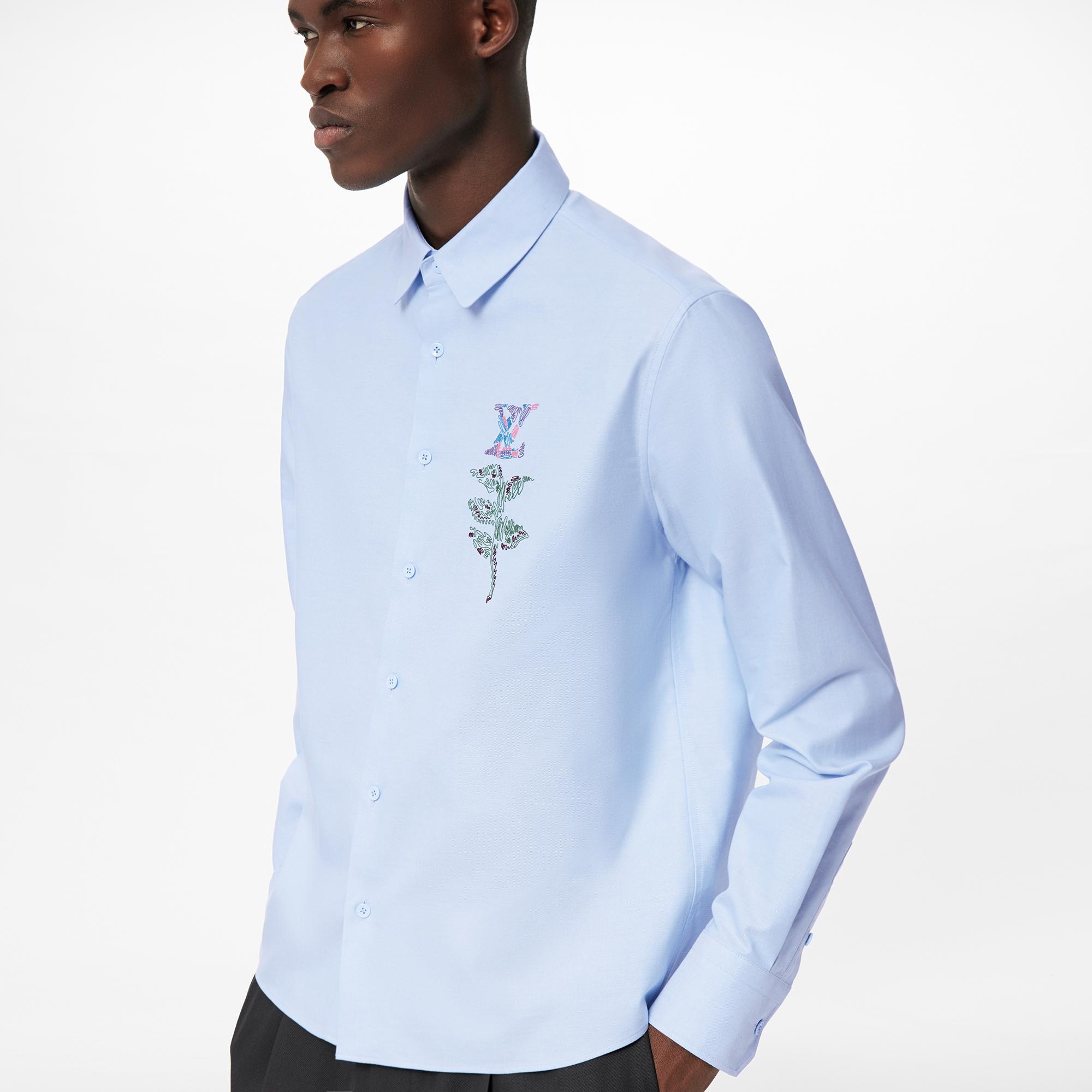 Embroidered Flower Long Sleeve Shirt - 3